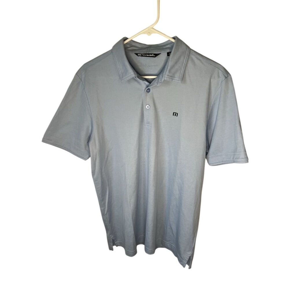 Travis Mathew Men's Polo Shirt Blue Size M Short Sleeve Golf Casual, Act…